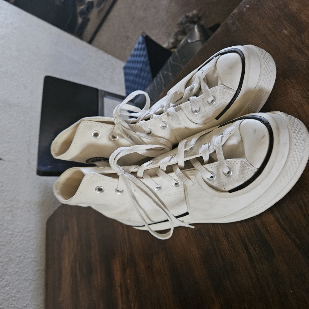 Converse Cream High-Top Sneakers